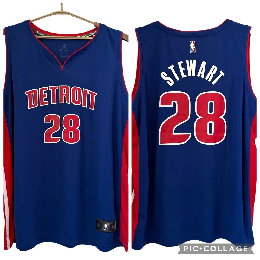 Fanatics Detroit Pistons Isaiah Stewart 28 NBA Jersey Blue Red Mens 3XL NWOT